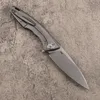 Ny A2254 High End Flipper Folding Knife M390 Stone Wash Blade CNC TC4 Titaniumlegering Handtaget utomhus EDC Pocket Ball Bearing Washer Folder Knives