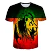 2024 Designer Mens T-shirt Casual 3D Lion imprimé à manches courtes respirant vêtements d'été tendance rue O01k