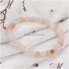 Perlen 6 mm Tigerauge Achat Amethyst Türkis Stränge Seil Perlen Armbänder für Frauen Männer Heilung handgemachte Naturstein elastische Yoga Dh3Mf