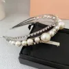 Smycken trend toppkvalitet Big Pearl Crystal Hair Hoop Women Famous Designer Brand Hairband Sweet Lovey Luxury Smycken Tillbehör