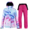 Jackets 30 Girl's Snow Suits Sets Waterdichte winddichte ski slijtage snowboard kleding winter buiten kostuumjassen + riembroek vrouwen