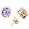 Stud Earrings For Girls Fashion Jewelry Gifts Cubic Zirconia Round Women Men 925 Sterling Sier Zircon Crystal Diamond Drop Delivery Dhbo2