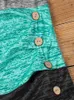 Zbiorniki damskie Camis Kolor blok kolorowy Ruched Button Square Tank Top Top Letni rękawski pasek T-shirt Casual Button Sexy Ladies Streetwear T240222