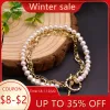 Bangles Glseevo Natural Freshwater White Pearl -armband Woman Meerlagige ketting Bracelet Bracelet Boheemse sieraden Handmade GB0224