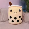 Simpatico cartone animato di peluche Cuscino a forma di tazza di tè a bolle Cuscino morbido per lo schienale Creativo divertente Boba Perla Cuscini al latte Regali per il compleanno dei bambini