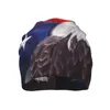 Berets Wansici Beanie Hat Knit Casual Cap Bald With American Flag Out Of Focus