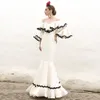 FLAMENCA 블랙 이브닝 드레스 2023 주름 소매 긴 스페인 스타일 댄스 파티 파티 가운 여성