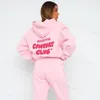 Sweatshirts WF-Women Women's Hoodies Letter Print 2 Piece Outfits White Foxs Hoodie Sweats Sweatshirt and Pants Set Tracksuit Pullover Hooded 7039