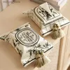 Tissue Boxes Napkins Tissue Box Paper Holder Napkin Dispenser Velvet Facial Organizer Wabi-sabi Beige Japan Style Luxury Hand Paint Gome Decoration Q240222