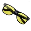 Sunglasses 1/2PCS Glasses Unisex Square Yellow Lenses Night-Vision Driving Men Women Windproof Goggle