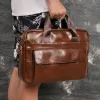 Zaino da uomo in pelle cerata color petrolio Design antico Valigetta da lavoro marrone Borsa da lavoro per laptop da 16 "Borsa a tracolla Borsa a tracolla Portafoglio 1119