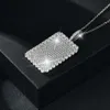 Bijoux fins Hip Hop pendentif en diamant S925 pendentif rectangulaire en argent Sterling Vvs Moissanite bijoux de luxe collier Moissanite