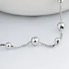 Anklets Genuine Real Pure Solid 925 Sterling Silver Anklets for Women Beach Jewelry Bohemian Round Ball Beads Female Foot Anklet Chain