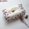 Tissue Boxes Napkins Creative Original Lavender Design Home Hotel Table Decorative Embroidered Lace Large Tissue Box Case Cover Q240222