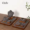 Ringar oirlv massivt trä smycken bricka armband ring display rekvisita set smycken arrangör hållare halsband display stativ smycken platta