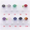 Förpackningsflaskor grossist 10 ml rosguldglasflaska naturlig kristall semiprecious stenar eterisk olja ädelsten rullboll 10 styl dhomz