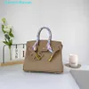 Totes BK Sac à main en cuir véritable 2024 Nouvelle tendance Litchi Modèle Platinum Sac en cuir véritable Sac pour femme Sac à boucle de verrouillage portable Une épaule Crossbo avec logo hbWH