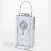 Nouveau sac de dîner de décoration de diamant de matériel, petit sac carré de princesse, sac de téléphone portable socialite exquis, sac de fête en matériel flash 240222 240222