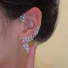 Boucles d'oreilles à dos en métal, Clip d'oreille, feuilles entièrement percées, à la mode et sans trous, feuille femelle, printemps 2024