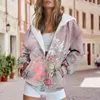 Women's Hoodies Sweatshirts Baggy Fashion Autumn And Winter Warm Colorful Retro Flower Print Casual Pocket Long Sleeve Sleeveless Pullover