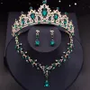Zestawy hurtowe Kolczyki koronne księżniczki i zestawy naszyjników Choker dla kobiet Tiaras Bridal Biżuteria