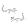 Brincos 925sterlingsilver Animal fofo Fox hipoalergênico Pão de breu de brincos de escalas de breue