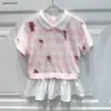 Nieuwe meisje rok zomer baby Polo jurk Maat 100-160 kids designer kleding Nep tweedelige ontwerp kind japon 24Feb20