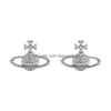 Designer de qualidade alta novo com diamantes exclusivos e brincos de extremidade luz ocidental imperatriz viúvas Instagram versátil prata agulha gota d dhnzy