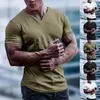 Homens Camisetas T-shirt Designer Camisa de Manga Curta para Homens Preto Cor Sólida Slim Fit Muscle Tee Confortável e Respirável