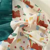 Jurken voor meisjes Zomer Babymeisje Cartoon Print Kleding Kanten revers Kinderjurk Pastorale stijl Strik Kinderkostuum 0 tot 3 jaar oud PeuterL2402