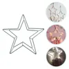 Guirlande de pentagramme de fleurs décoratives, bricolage, cadre de couronne, anneaux de fabrication, étoile à cinq branches, cerceaux de fleurs en fer en forme