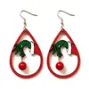 Dangle & Chandelier Wooden Christmas Drop Earrings For Women Handmade Teardrop Large Xmas Tree Dangle Charm Accessories Jewelry Gifts Dhd1N