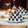 Table Napkin 100PCS Checkered Flag Paper Napkins Disposable Race Car Party Towels Black And White Decorative