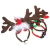 Dog Apparel 3 Pcs Elk Antler Headband Party Supplies Antlers Deer Horns Velvet Pet Hair Hoops Christmas Costume