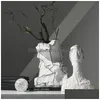 Vasi Decorazione in ceramica stile nordico Casa minimalista Sier Interni moderni Vaso da fiori Bianco Deskchinese Wazony Decor 230609 Drop Deli Dhos3