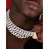 Factory Custom 14 mm 925 Sterling Silber Vvs Baguette Moissanit Iced Out Form Miami Cuban Link Chain Halskette