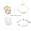 Charms Creux Ananas Dreamcatcher Charme Pour Bracelet Collier Bijoux Argent Plaqué Or Cuivre Bricolage Fabrication 100Pcs Lot En Gros Dro Dh3Fk