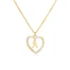 Pendentif Colliers Collier initial pour femmes A-Z Zircone Dainty Lettre personnalisée Chaîne de coeur Bijoux délicats Cadeau