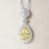 Colliers Hoyon Real Natural S925 Collier pour femmes en argent sterling avec diamants Topaze Water Drop Pendant Bizuteria Jewelry Joyas