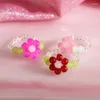 Klusterringar koreansk godisfärg akrylblomma pärlor boheme handgjorda harts pärlor ring för kvinnor flickor fest smycken gåva