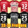 23 24 GRIFO SC Freiburg Fußballtrikots Heim Auswärts KYEREH WEISSHAUPT GINTER KEITEL 2023 2024 GREGORITSCH HOLER KUBLER EGGESTEIN FAN VERSION Trikot Fußballtrikots oben