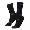 Chaussettes pour hommes toutes saisons, bas d'équipage, noir, Logo carré, Harajuku, fou Hip Hop, accessoires longs pour hommes et femmes, cadeaux