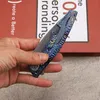 A2275 Coltello Flipper di fascia alta D2 Stone Wash Blade inciso a mano anodizzato TC4 Manico in lega di titanio Coltelli tascabili EDC di sopravvivenza esterna