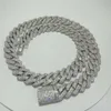 i lager 14mm breda Moissanite Diamond Cuban Link 925 Silver Fullt Iced Out VVS Hip Hop Jewelry Chain Armband