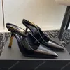 heels shoes woman designer Prom dress shoes Luxury shoe LEE mirrored leather slingback pump Woman black Crocodile Designer heel man sandal