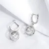 Oorbellen Smyoue Wit Vergulde 0.5/1CT Moissanite Drop Earring voor Vrouwen Sprankelende Kloppend Hart Oorbel S925 Sterling Zilveren Sieraden