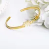 Bangles Custom Name Bracelets for Women Trendy Stainless Steel 18k Gold Plated Bangles Customized Personalized Jewelry Birthday Gifts