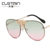 TOP PERSONALISERAD BEE TOAD SUNGLASSER NYA RETRO METALMOME STORA RIM SUNGLASSES KVINNA INS -FASHION