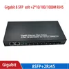 Fiber Optic Equipment Media Converter 8SFP2E 2RJ45 Gigabit Optical Switch för IP -kamera UTP SFP 8F2E
