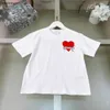 Neue Baby T-Shirts Sommer Kind Kurzarm Top Größe 100-160 CM Designer Kinderkleidung Rotes Herzmuster Druck Mädchen Jungen T-Shirts 24. Februar 20